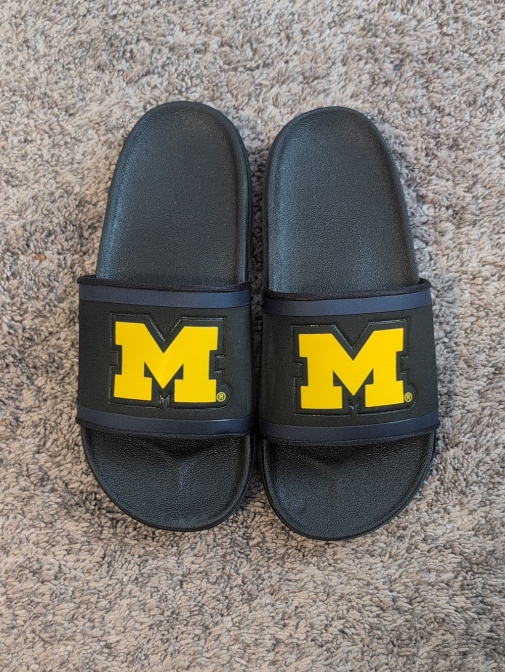 Nike Kids Black Slide Sandals with Yellow Logo Accent